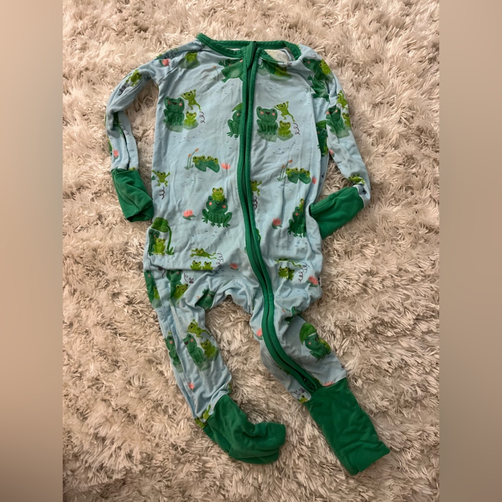Little Sleepies frog Footies with Full-Length Zipper